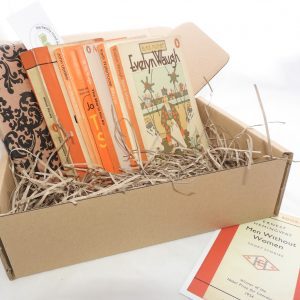 A box of vintage Penguin paperbacks